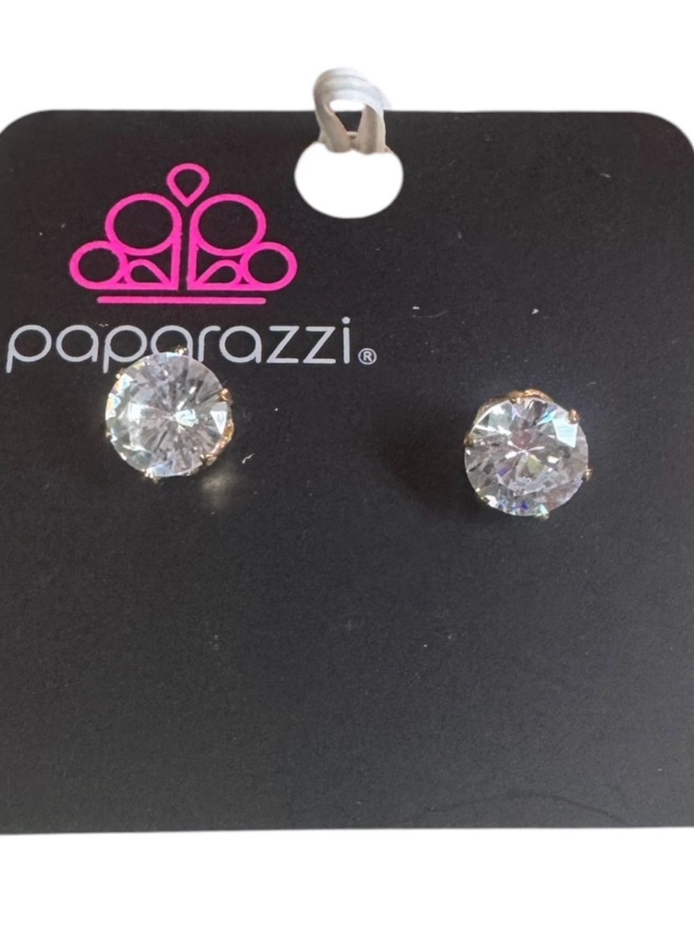 Paparazzi CZStud Earrings - Gold setting